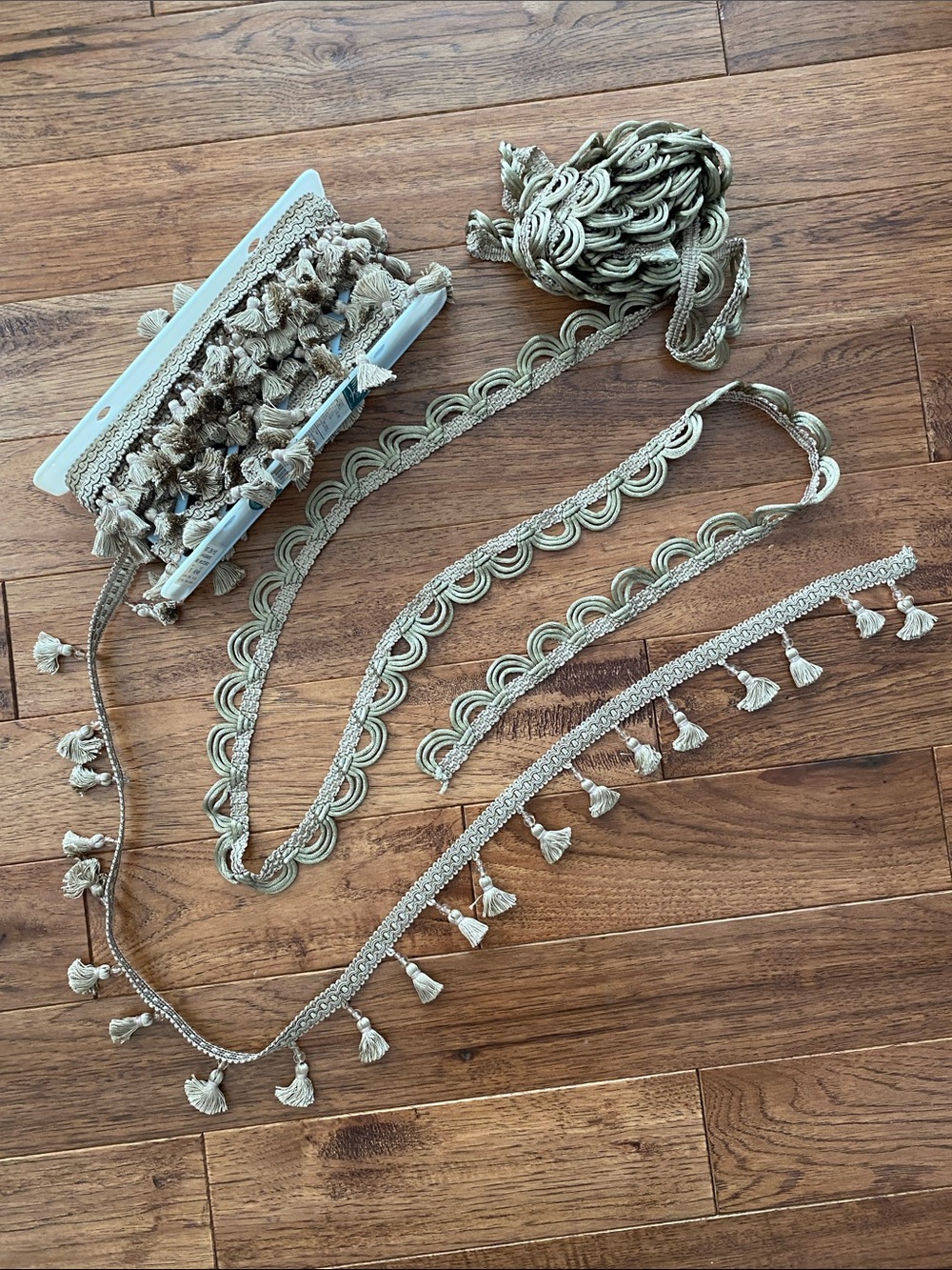 49 feet - 2” tassel fringe with bead and matching scallop notion